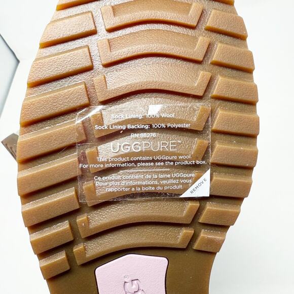 Ugg	Metallic Silver Corene Boots Size 6 Side Zip/Lace Up Back Shearling Footbed - Picture 8 of 11